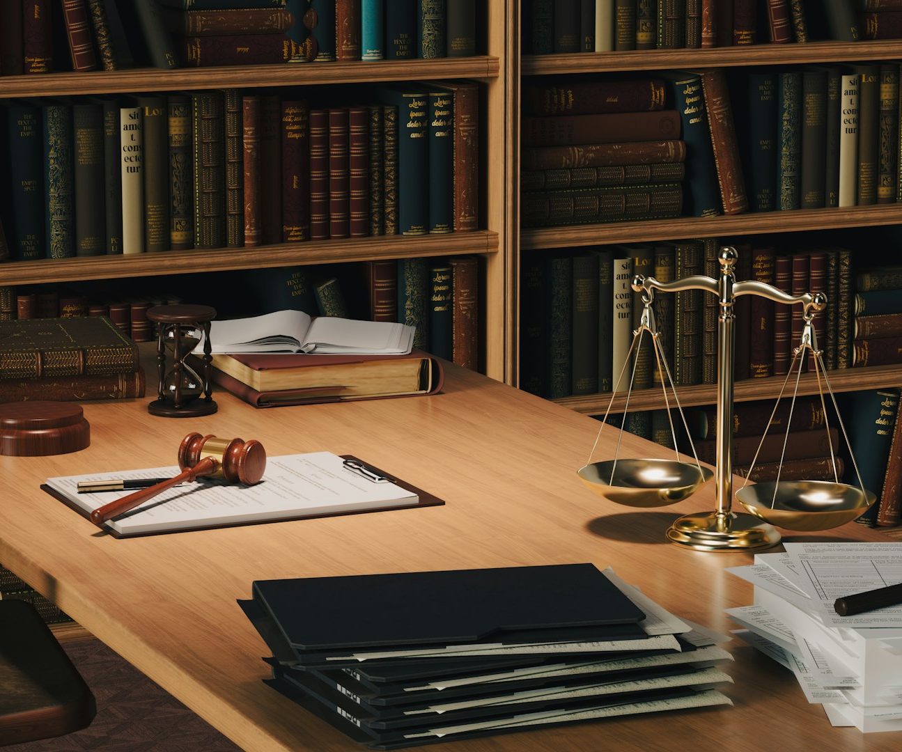 Schreibtisch und Bücherregal